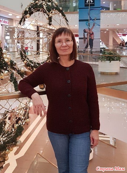 Кофта вязанная спицами жакет