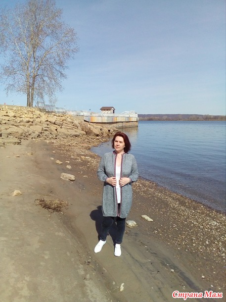 Кардиган спицами "Casual " реглан сверху