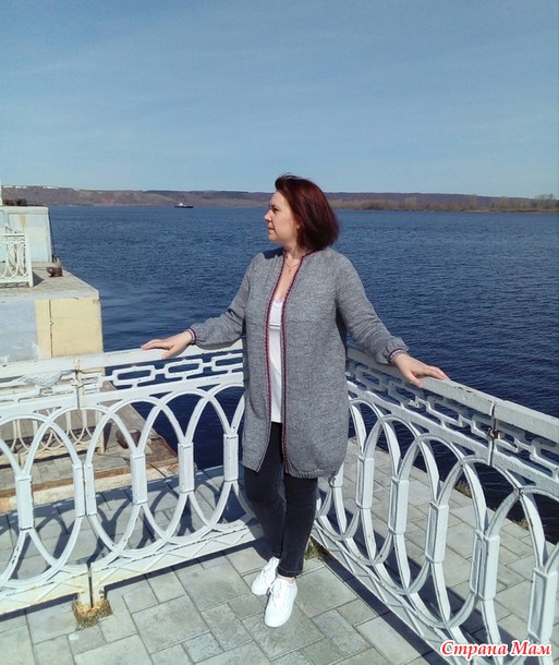 Кардиган спицами "Casual " реглан сверху