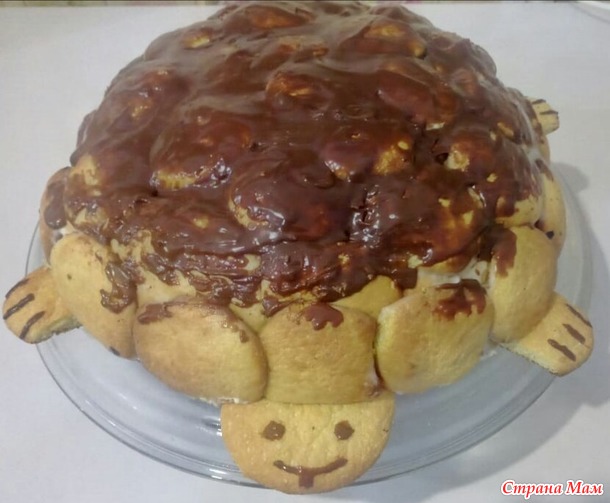 Торт черепашка классический со сметанным кремом рецепт с фото