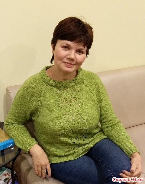 Джемпер "зеленое яблоко" к весне
