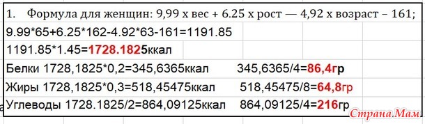 Подсчет калорий, почти министерская диета