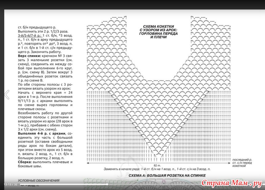 В обеих схемах. Оформляем горловину крючком спинку. Треугольник крючком на спинке. Вязать спинку крючком простыми строчками. Группа Крючкомания вязание по схемам.