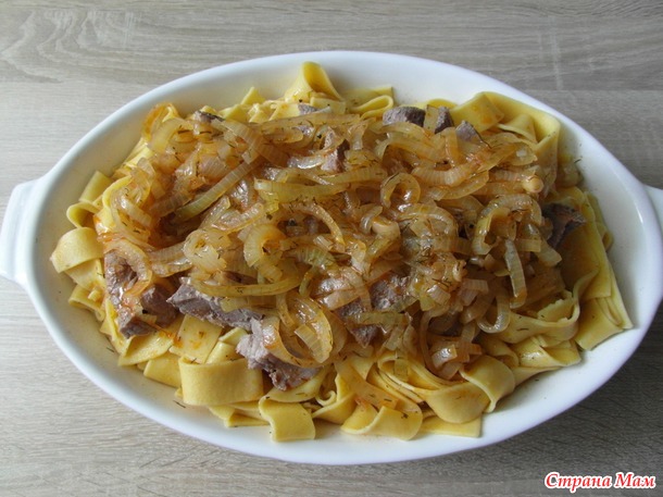 Яичная лапша "а ля Бешбармак".