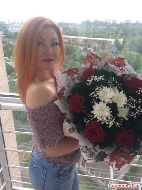 Топ спицами с эффектом фламбе
