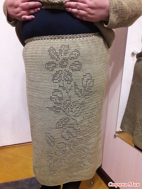 Костюм крючком из ириса в пасмах.