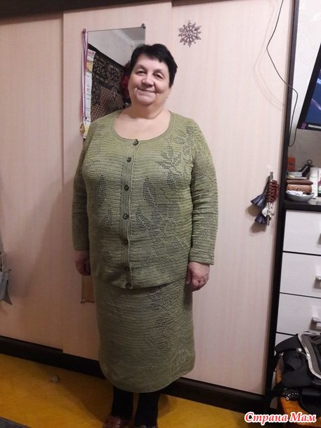 Костюм крючком из ириса в пасмах.