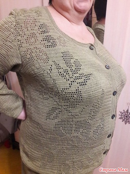 Костюм крючком из ириса в пасмах.