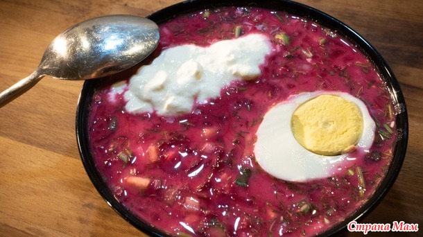 Холодный литовский борщ (шалтибарщай)