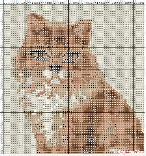 . Схемы котиков для жаккарда крючком.