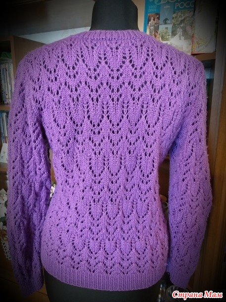 Пуловер и снуд  фиолетового цвета