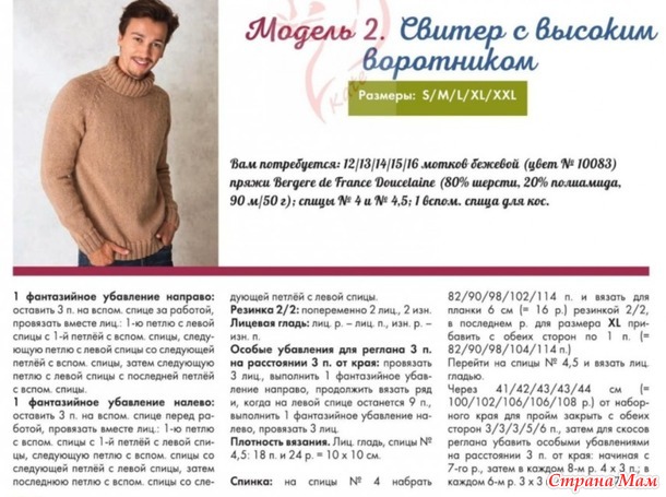 мужские модели спицами