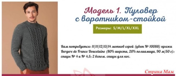 мужские модели спицами