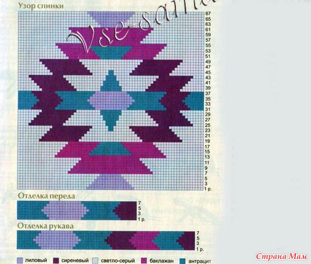 Жакет крючком "Эффект интарсии"