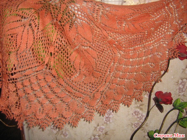 Шаль " Плетистая роза"