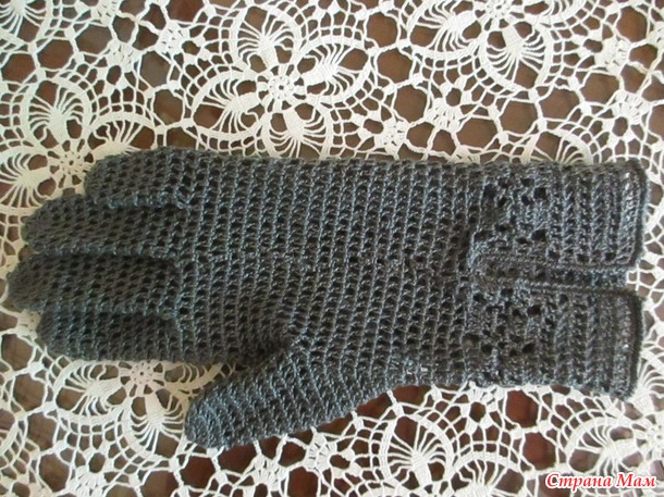Перчатки из Iris, связанные крючком.