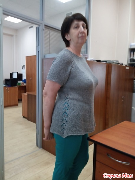 Туника из буретного шелка спицами