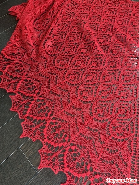 Брусничная шаль / Lingonberry Lace Shawl