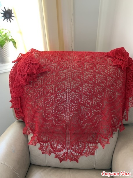 Брусничная шаль / Lingonberry Lace Shawl