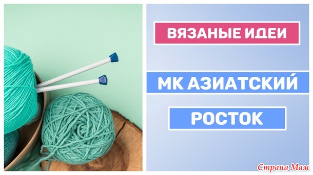 МК учимся вязать азиатский росток спицами