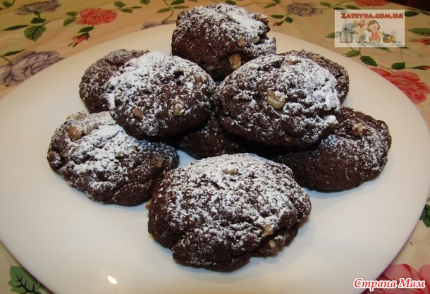 Постное шоколадно-ореховое печенье