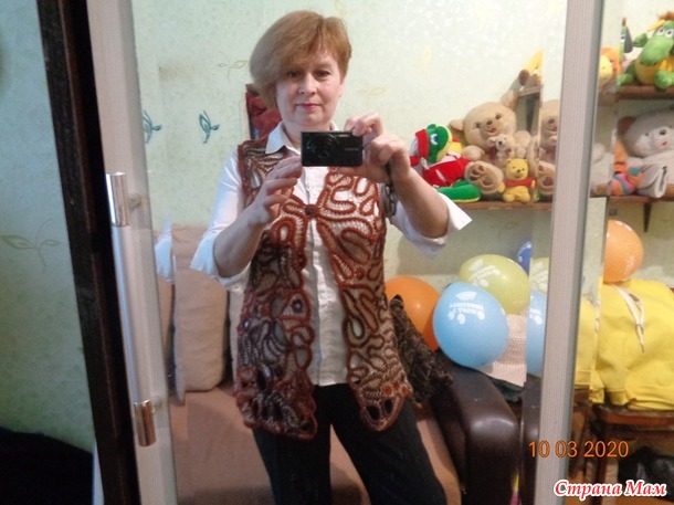 Жилет из шнура гусеничка
