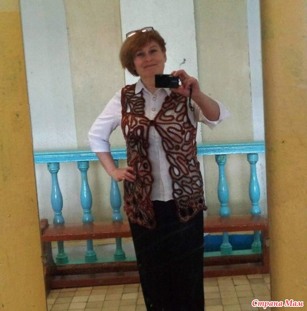 Жилет из шнура гусеничка