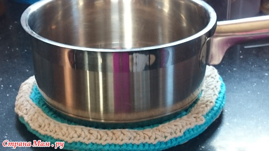 Вязанная подставка под горячую кастрюлю, чайник и т. д. - Страна Мам