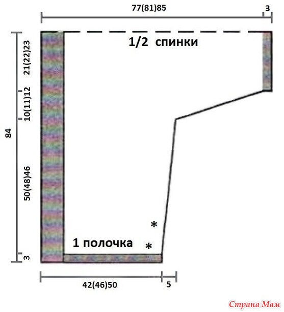Стильный жилет-пончо, связанный спицами единым полотном. Спицы.