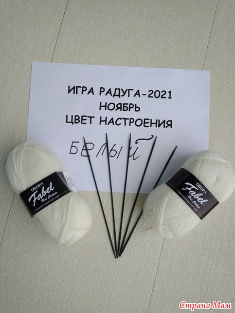 Игра Радуга, ноябрь - белый. Носки "Волшебный цветок папоротника".