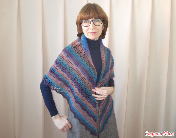 Шали ручной работы спицами и крючком. Россия и все страны.