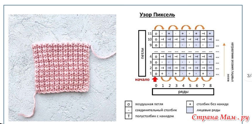 Пиксельное вязание крючком для начинающих схемы с подробным