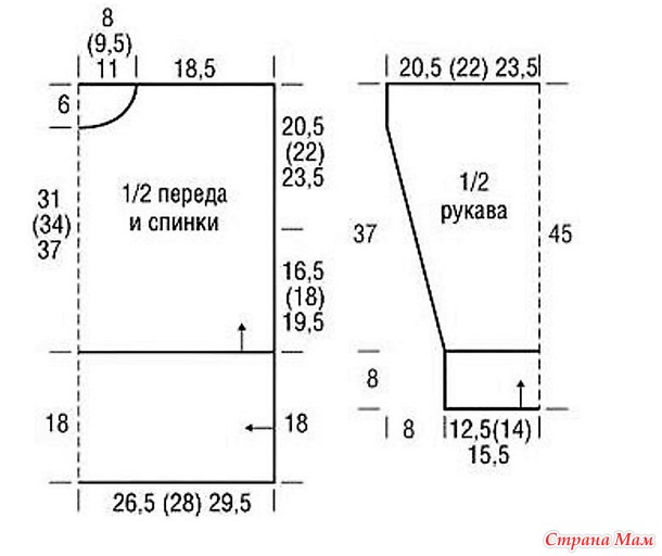 Джемпер с сочетанием разных узоров и снуд ребристым узором. Крючок.