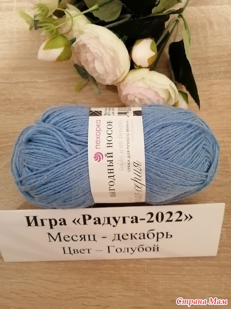 Игра "Радуга-2022". Декабрь - цвет Голубой. Отчет № 3. Ажурные носочки