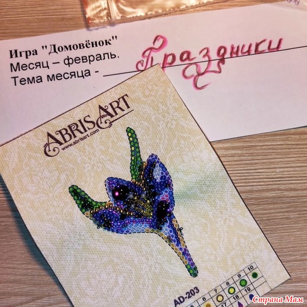 Домовёнок. Февраль. Брошь-крокус.
