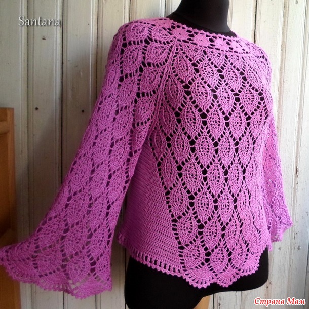 Блуза "Листья" из Alize Diva.
