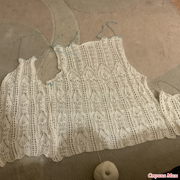 Кардиган спицами из японского ажура