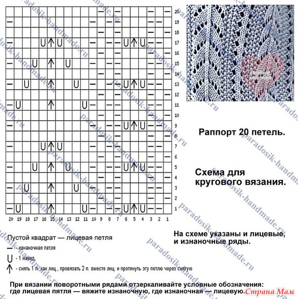 Подборка несложных узоров спицами (часть 39)