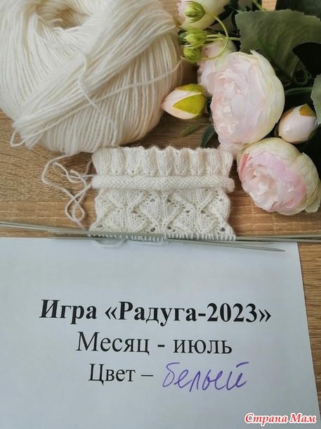 Игра "Радуга-2023". Июль - цвет Белый. Отчет № 1. Носочки с рюшами
