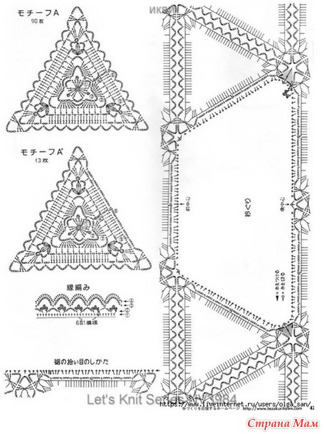 Джемпер из треугольных мотивов. Крючок