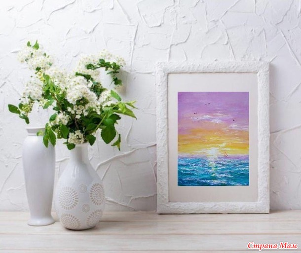 Картина море, вкраю бирюзовой волны, 2015 см