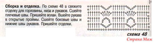 Белый джемпер ретро в филейной технике с красивой отделкой подола рукавов и выреза горловины.