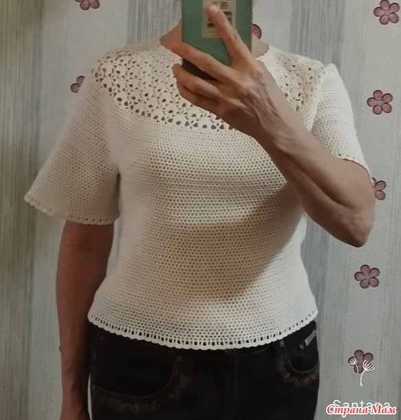 Кофточка на круглой кокетке