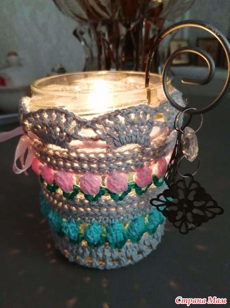 Подсвечник из стеклянной банки