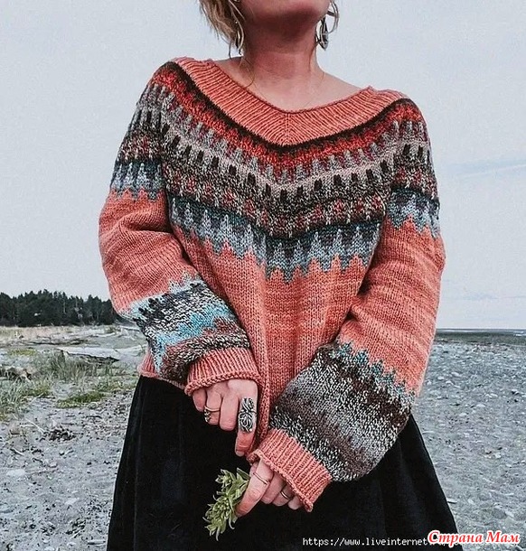 Пуловер Easy V от Caitlin Hunter. Спицы.