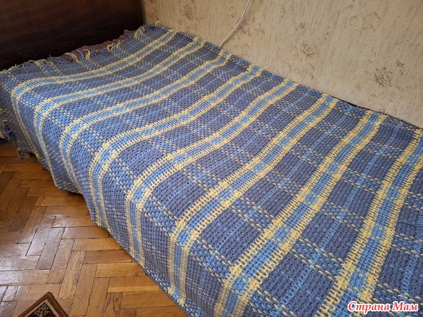 Домовёнок 3. Январь. Плед в технике тканого полотна.