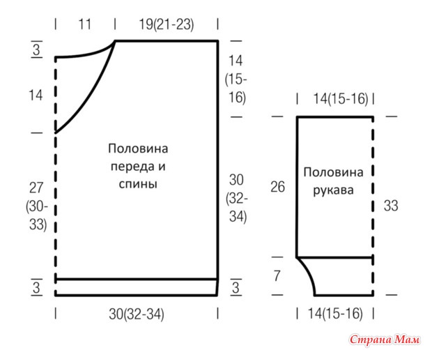 Пуловер из альпака и мериноса спицами.