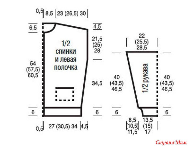 Длинный жакет в рустикальном стиле. Спицы.