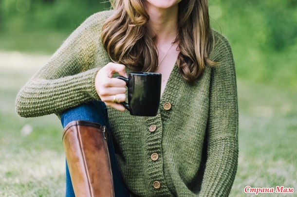 Кардиган Green Tea Дизайн Neisha Abdulla. Спицы.