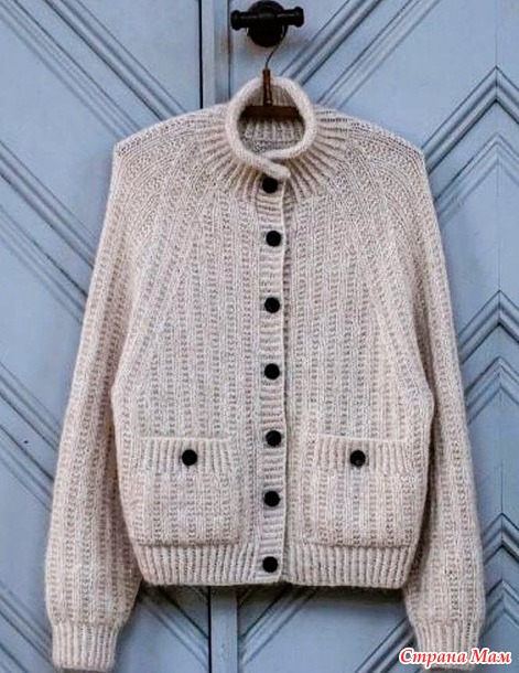 Жакет Ribbed Raglan. Спицы.